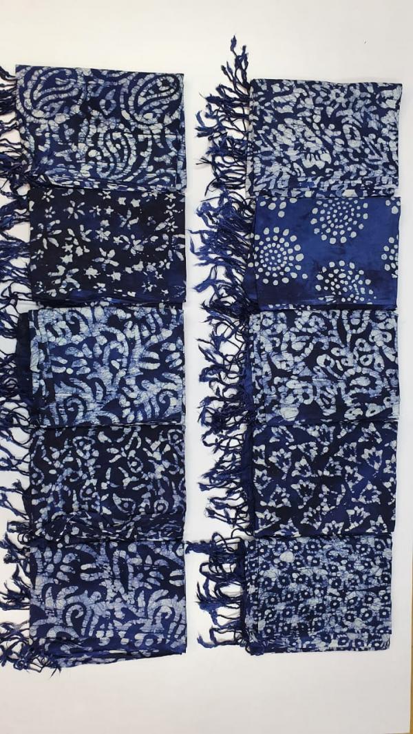 Ff Blue Indigo Scarf Exclusive Designer Collection 